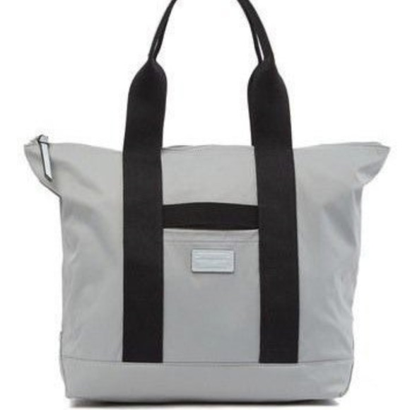 Rebecca Minkoff‎ Gym Weekend Bag Gray Nylon Black Canvas Trim Lightweight - Picture 3 of 10